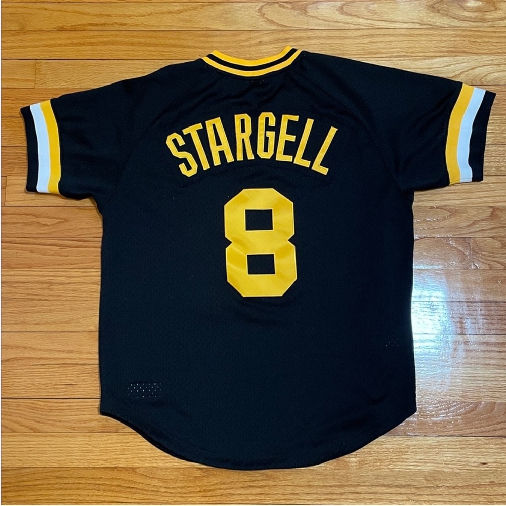 Mitchell & Ness Stargell #8 Pittsburg Pirates Baseball Jersey Black Size L (44) - Picture 10 of 11